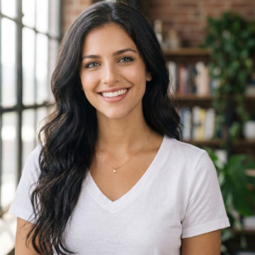 Retrato editorial com luz de janela