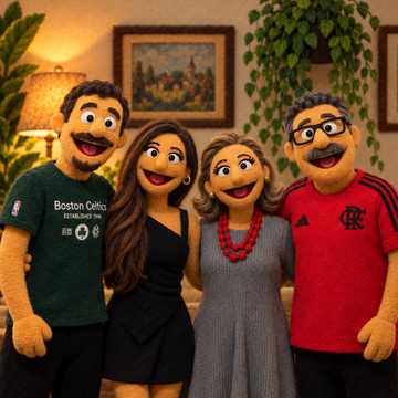 Retrato Familiar em Estilo Muppet